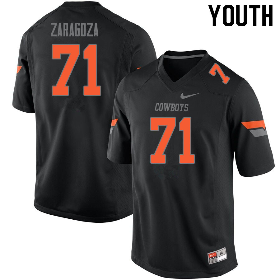 Youth #71 Zeke Zaragoza Oklahoma State Cowboys College Football Jerseys Sale-Black